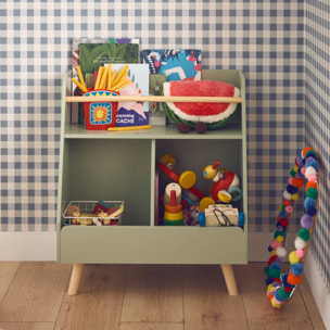 Meuble de rangement enfant. vert. 2 compartiments