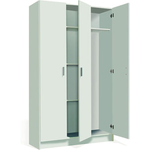 Armadio Con 3 Ante Battenti e 5 Ripiani Armadietto Multiuso Salvaspazio Ingresso Camera Portascope Ripostiglio Design Moderno 109x180x37 cm Bianco