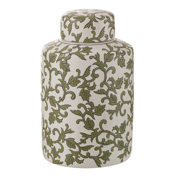 J-Line urne décorative Yezi - porcelaine - vert/blanc - large