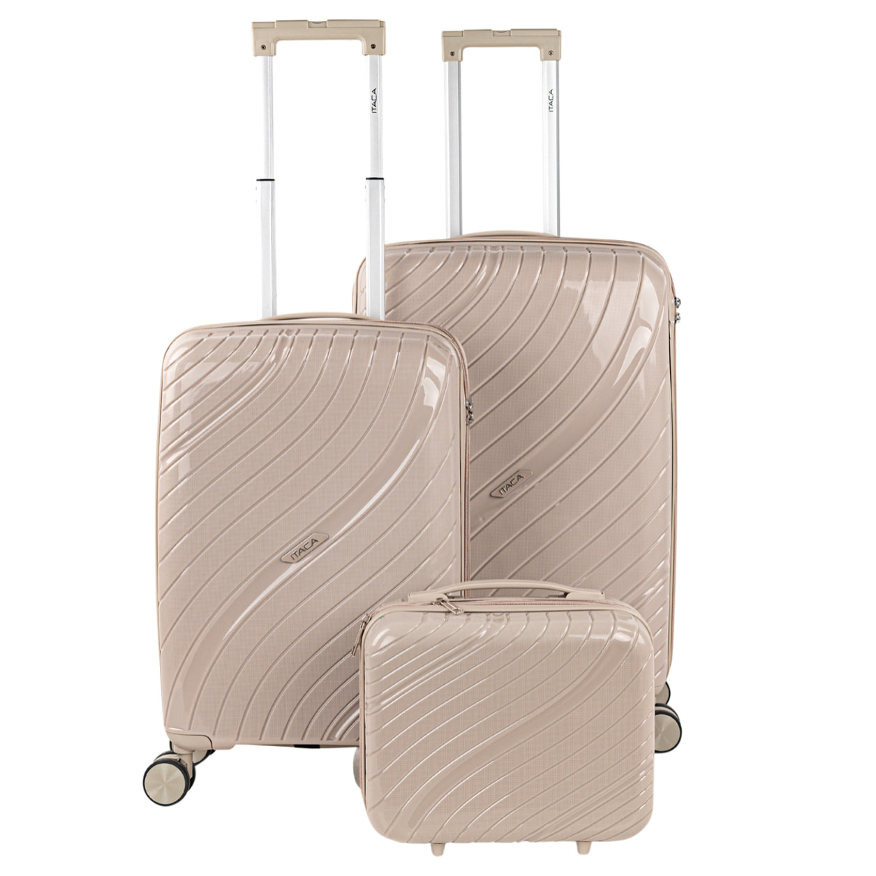Juego De Maletas Rígidas Pp Itaca Danubio Taupe