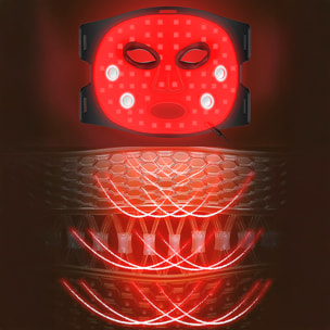 Máscara facial de tratamiento de luz LED con función de calefacción y terapia de 7 colores.