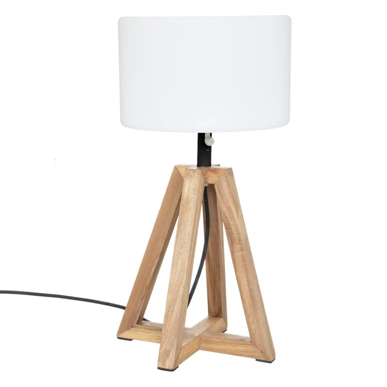 Lampes à poser d'extérieur "Matia" - bois d'acacia - marron caramel - H59 cm