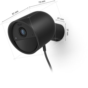 Caméra de surveillance PHILIPS HUE SECURE 2K filaire noire