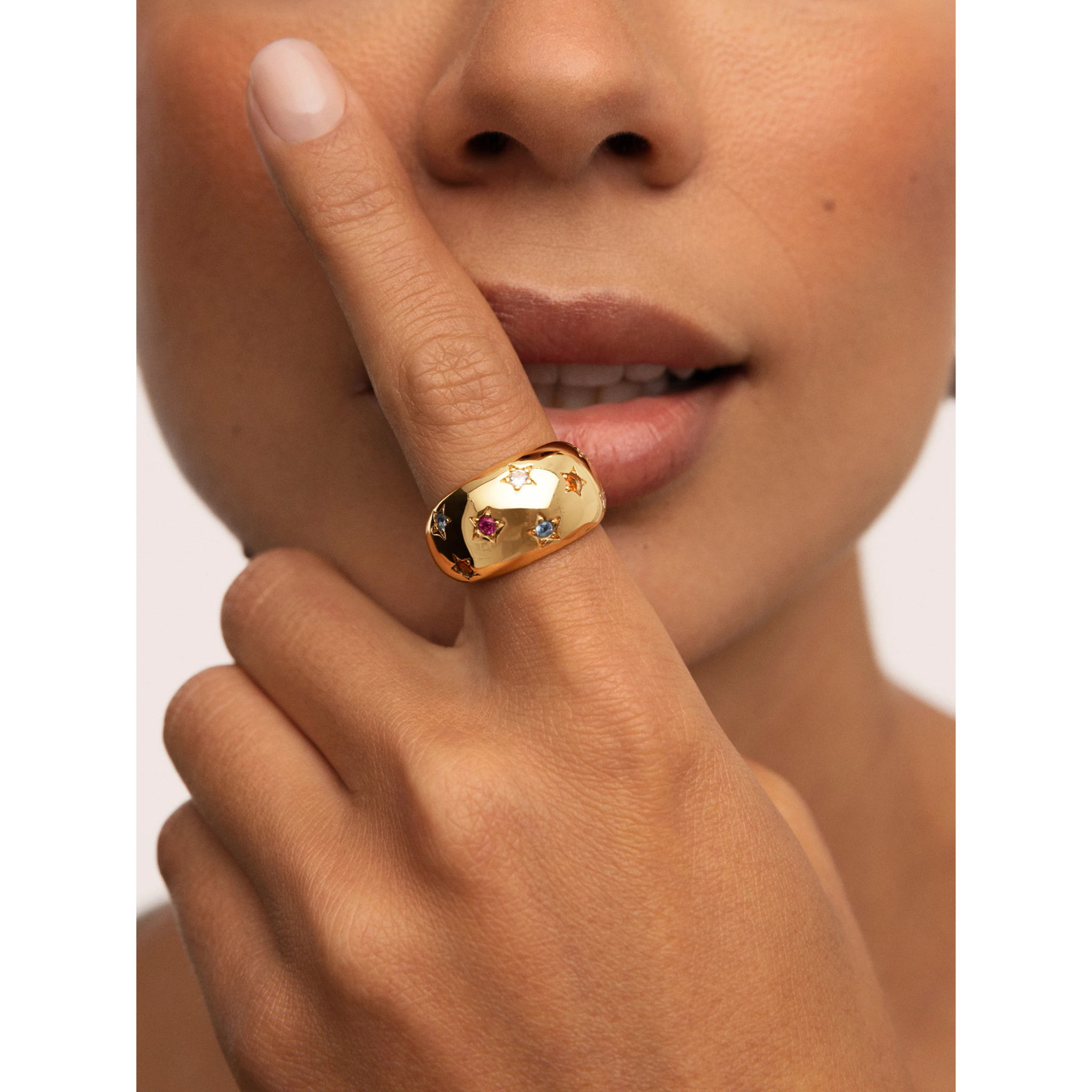Anello Bomb Color Stars Placcato Oro