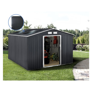 Abri de jardin métal - "Vegas" - 12.98 m² avec panneaux solaires - Gris