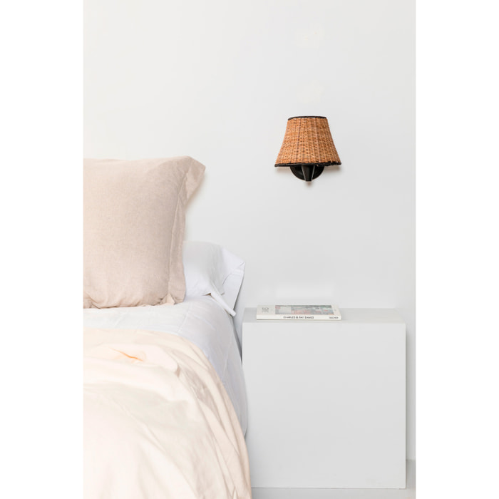 SUMBA Lampe applique noire/rotin