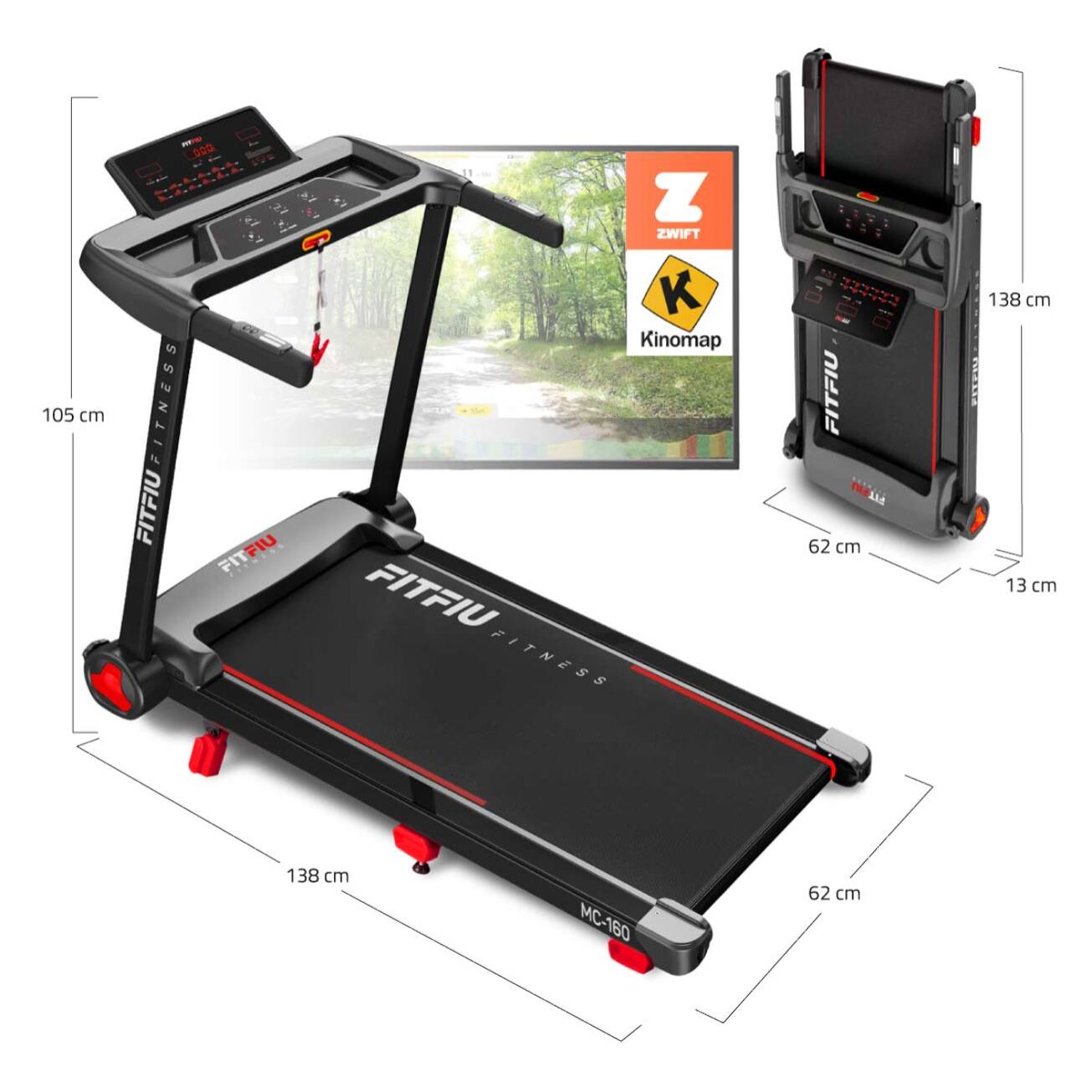 Tapis de course pliable FITFIU ultra-compact 14km/h 2.0HP