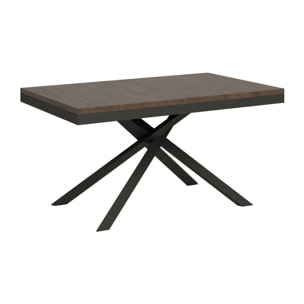 Mesa extensible 90x160/264 cm Karida Evolution nogal estructura antracita