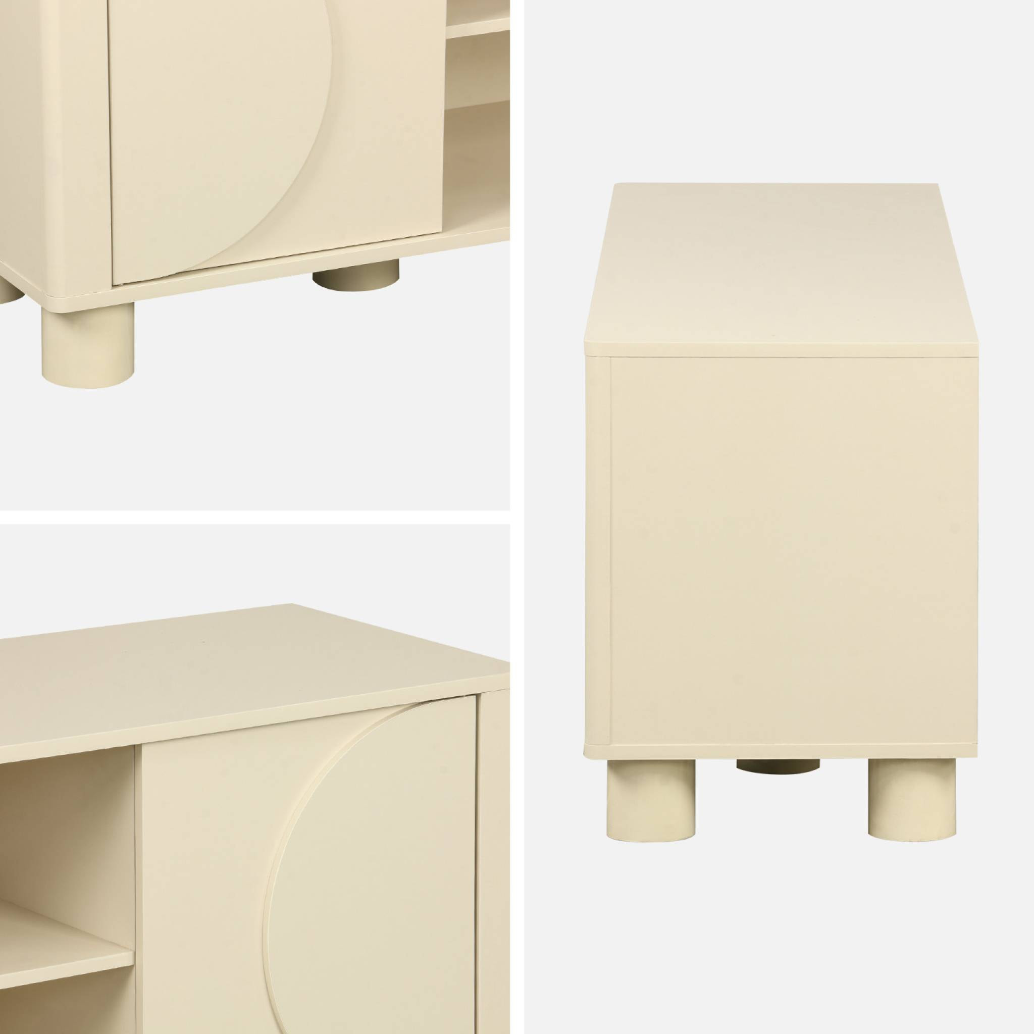 Meuble TV décor bois 2 portes réversibles 155cm PONDI