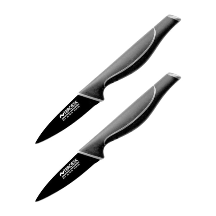Ensemble de 2 Couteaux à légumes 20 cm Nirosta Black Edition