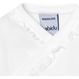 Body cruzado bebé manga larga puntilla