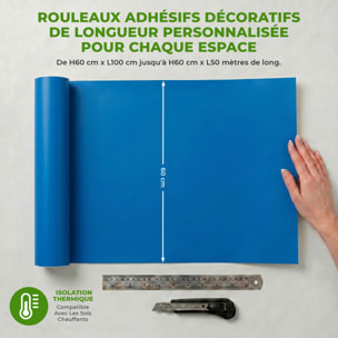 Rouleau adhésif décoratif Vinyle au Mètre - Bleu marine - Sticker Lavable Imperméable Mur Cuisine Meubles