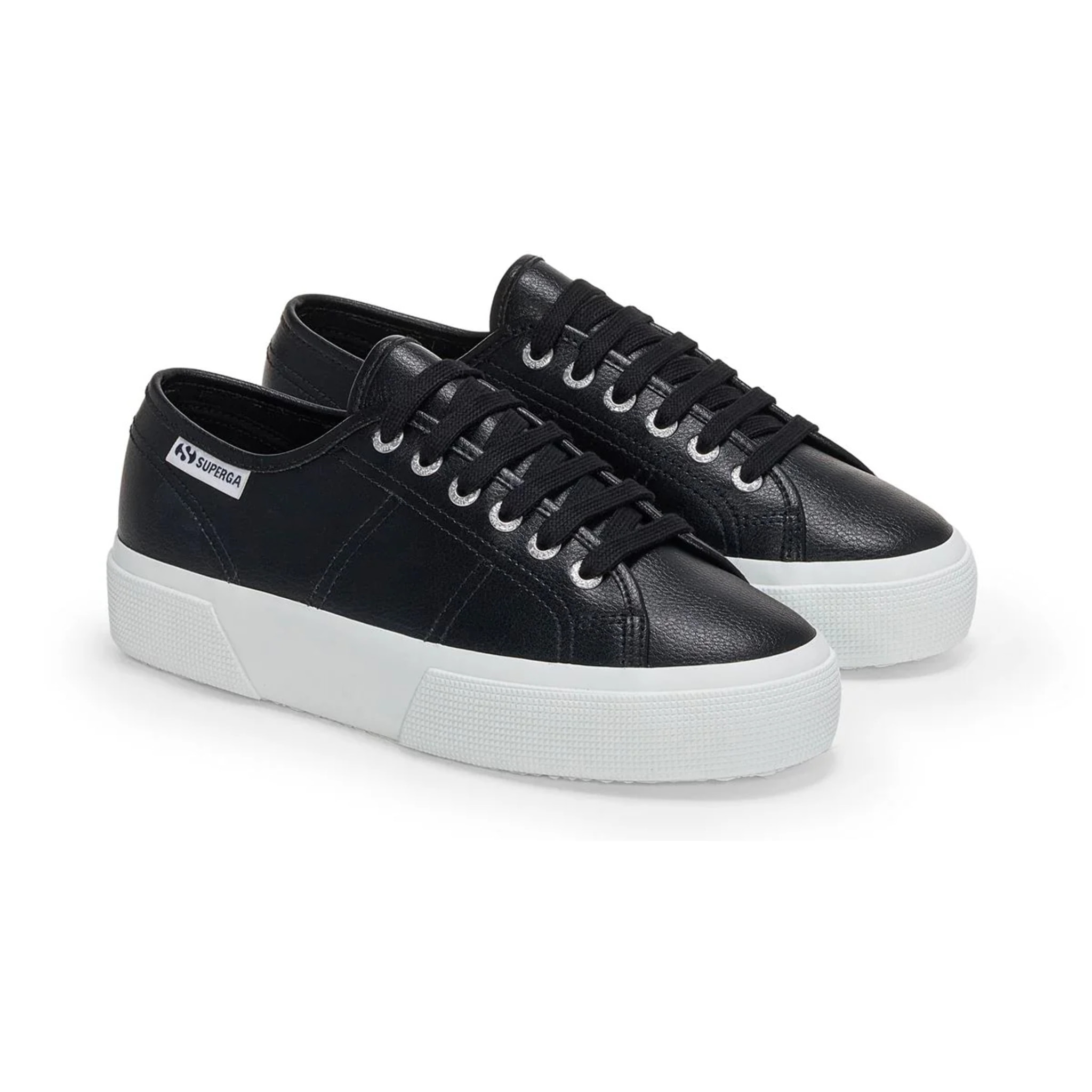 Superga - Scarpe da donna Donna Nero - 3740 Platform Vegan Tumbled Material Leggera
