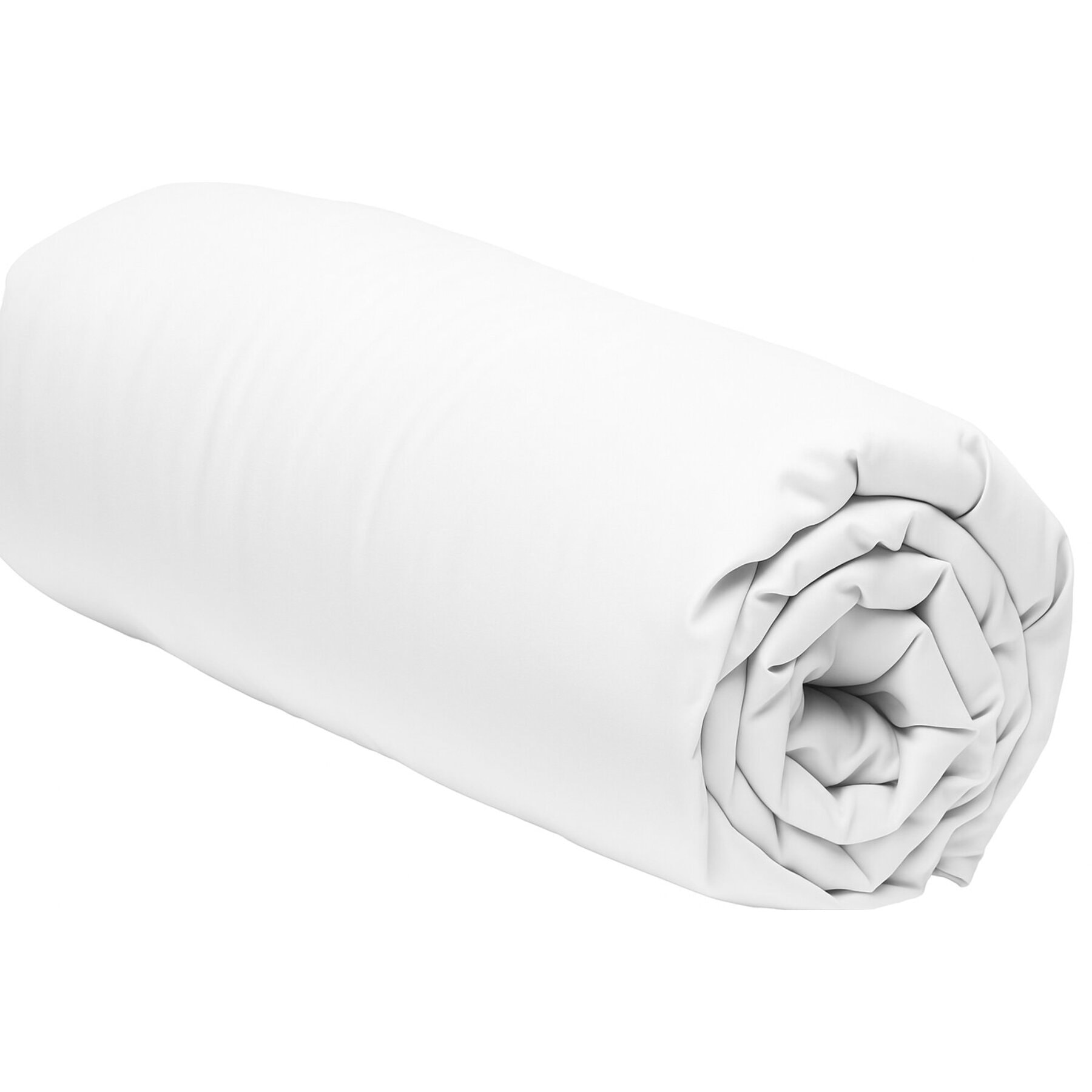 Drap housse 100% coton uni - blanc