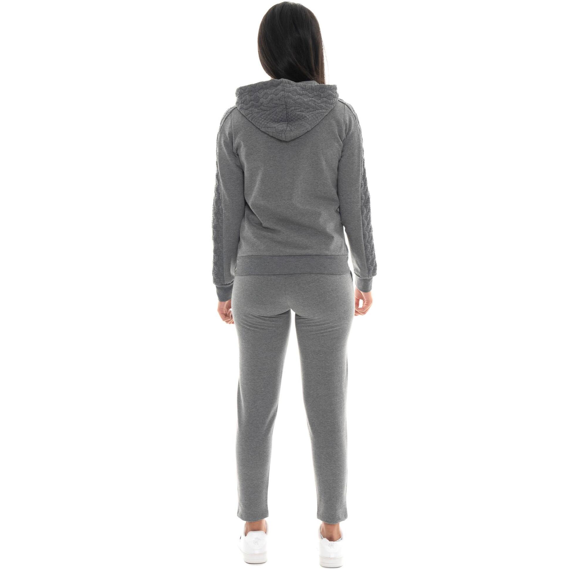 Tuta invernale donna con cappuccion e zip, inserti in treccia Leone 1947 Braid