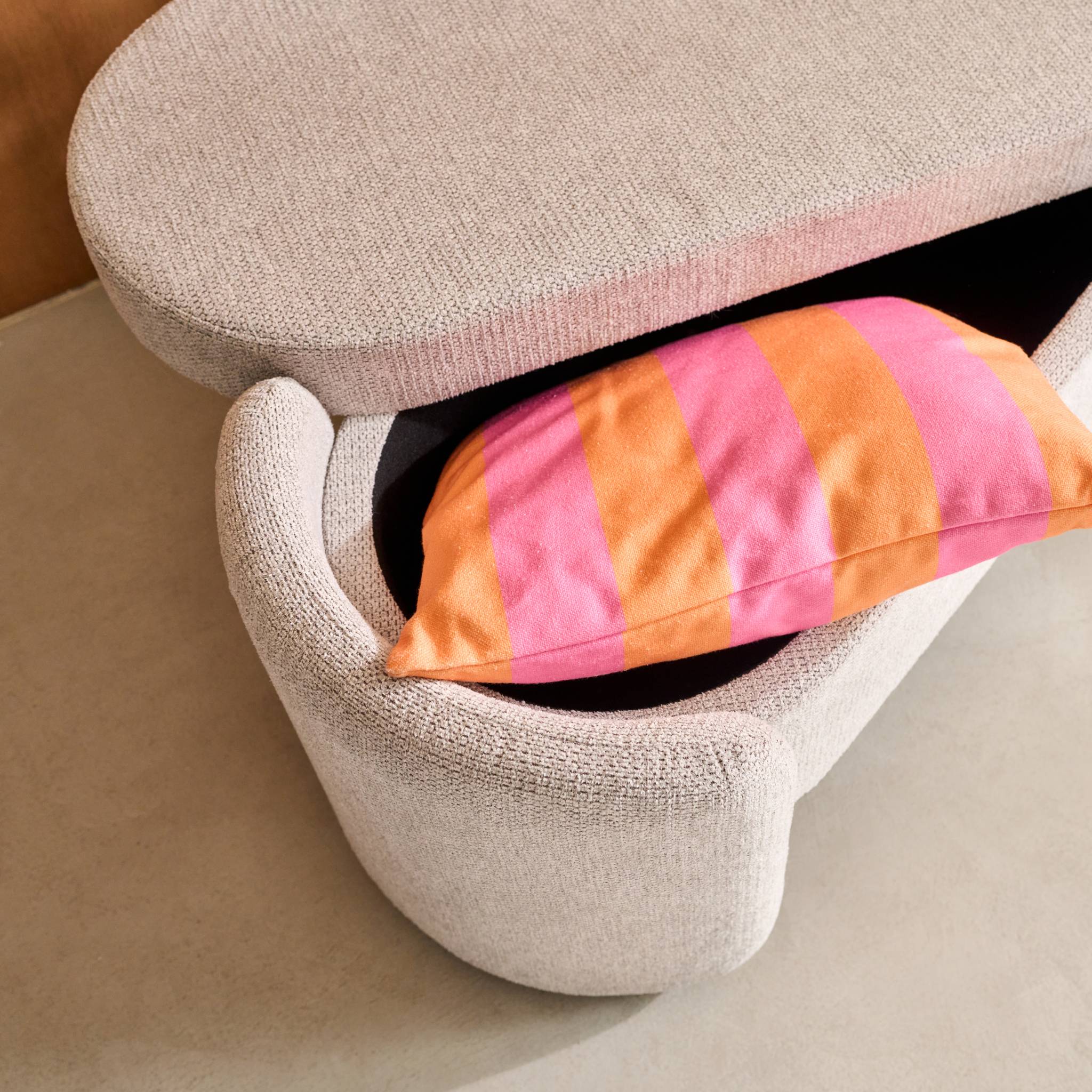 Banc coffre, bout de lit contemporain tissu KALO