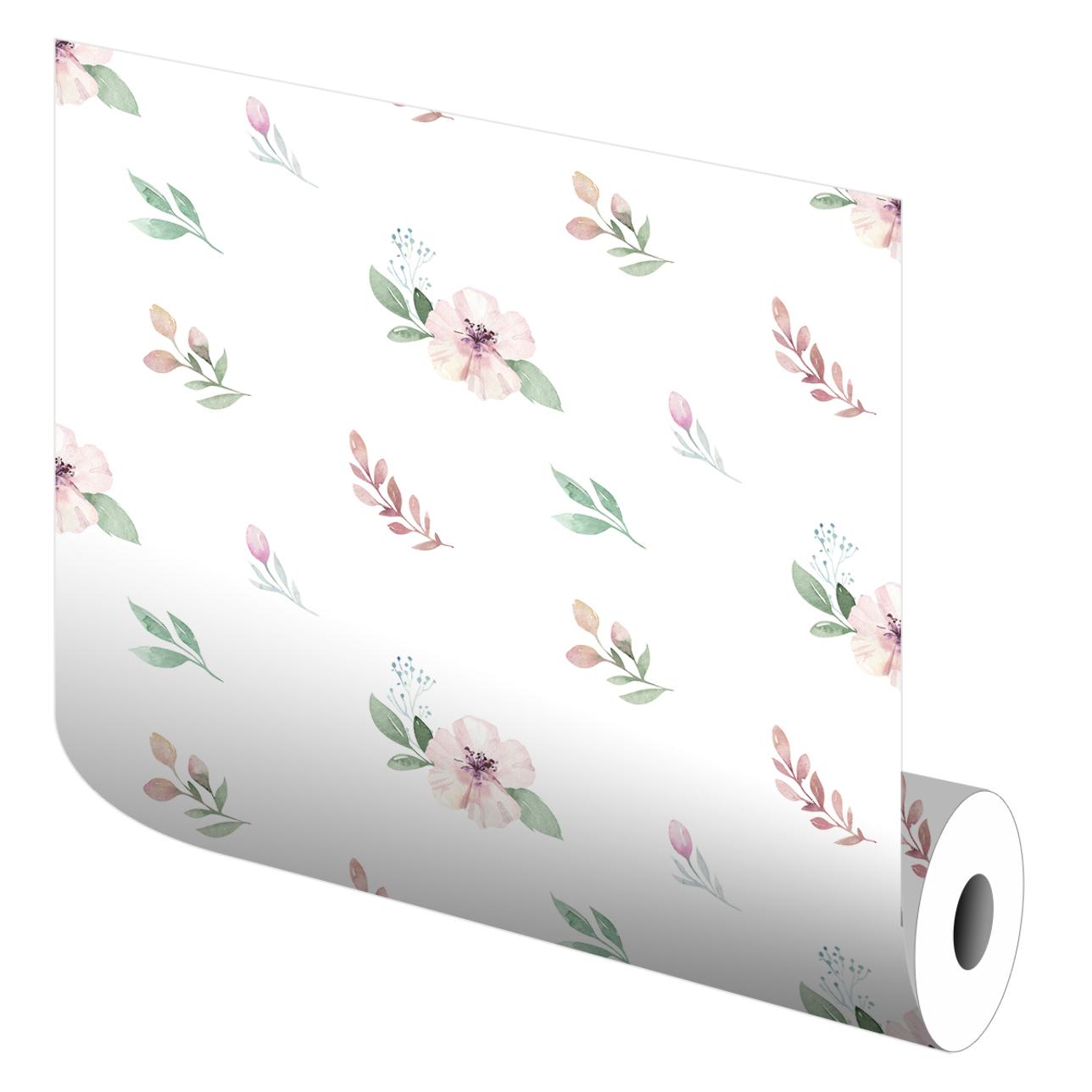 Papel pintado CERAMIKO, Boho Floral Blanco 65x300 cm