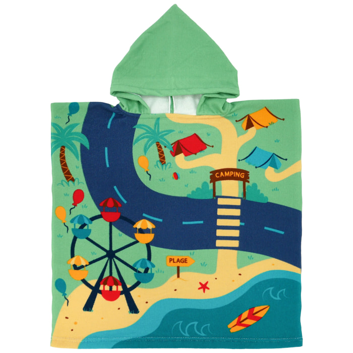 Poncho de bain microfibre enfant - Circuit - 60x60cm - 220g/m²