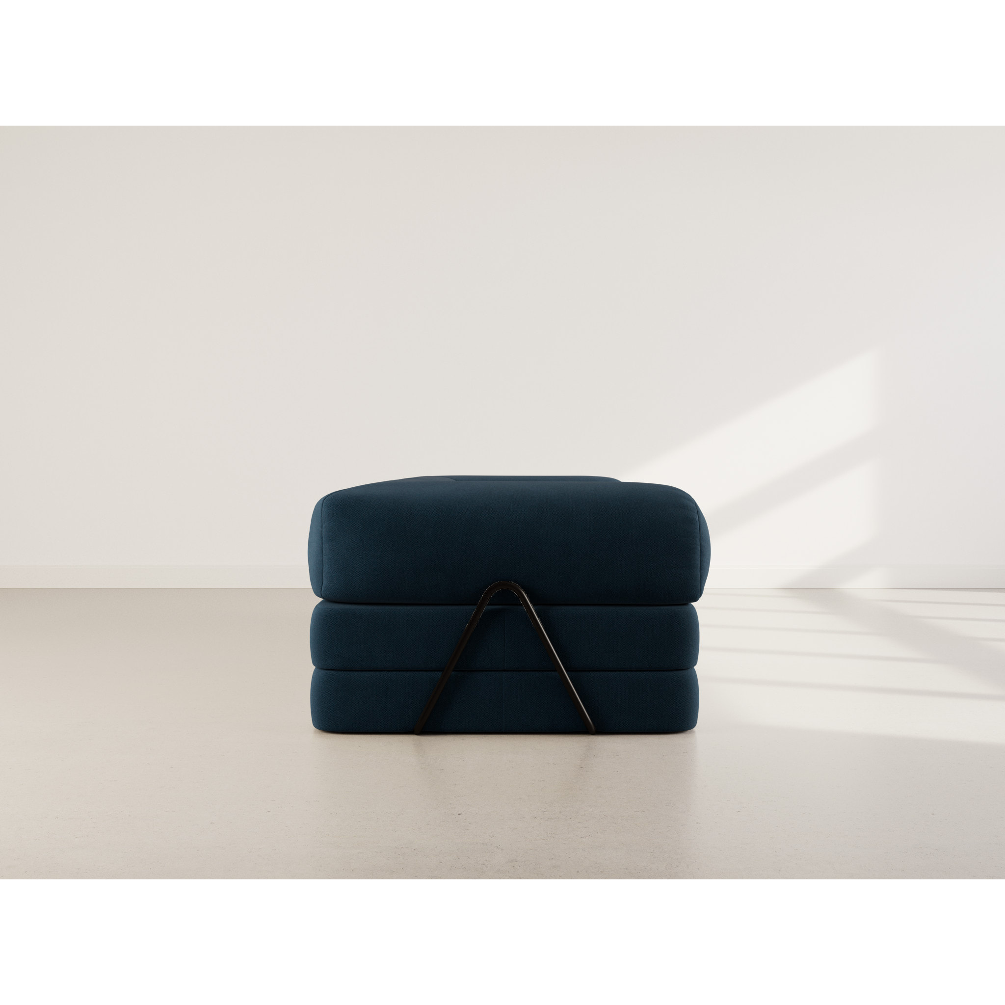 Nebula - Canapé 3 places convertible en velours texturé - Bleu