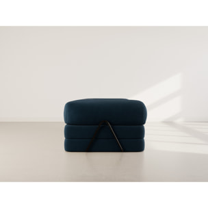 Nebula - Canapé 3 places convertible en velours texturé - Bleu