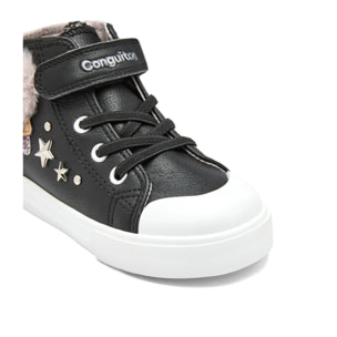 Zapatillas Altas De Niña Con Estrellas Y Pelo