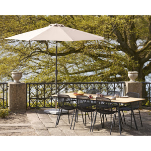 Set 4 sedie da pranzo Branson impilabili in polipropilene nero con gambe in acciaio