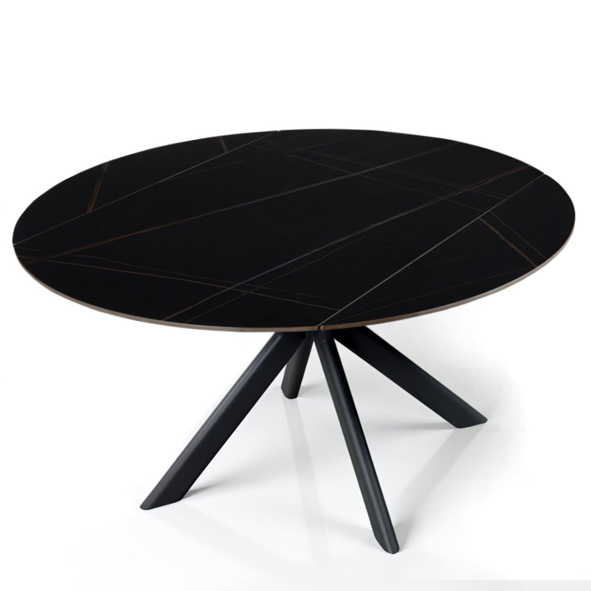 Table à manger extensible Tomasucci TAAK, en céramique, marbre noir, gris H.77 P.85 L.135