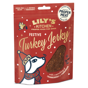 Lot de 8 - Lily’s Kitchen Friandises pour chiens Bouchées de dinde de Noël 70g