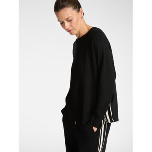 Elena Mirò - Maglia con bordi a righe - Nero