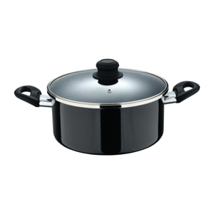 Cacerola con tapa ø24 cm acero al carbono de color negro, antiadherente y resistente expert barcelona san ignacio