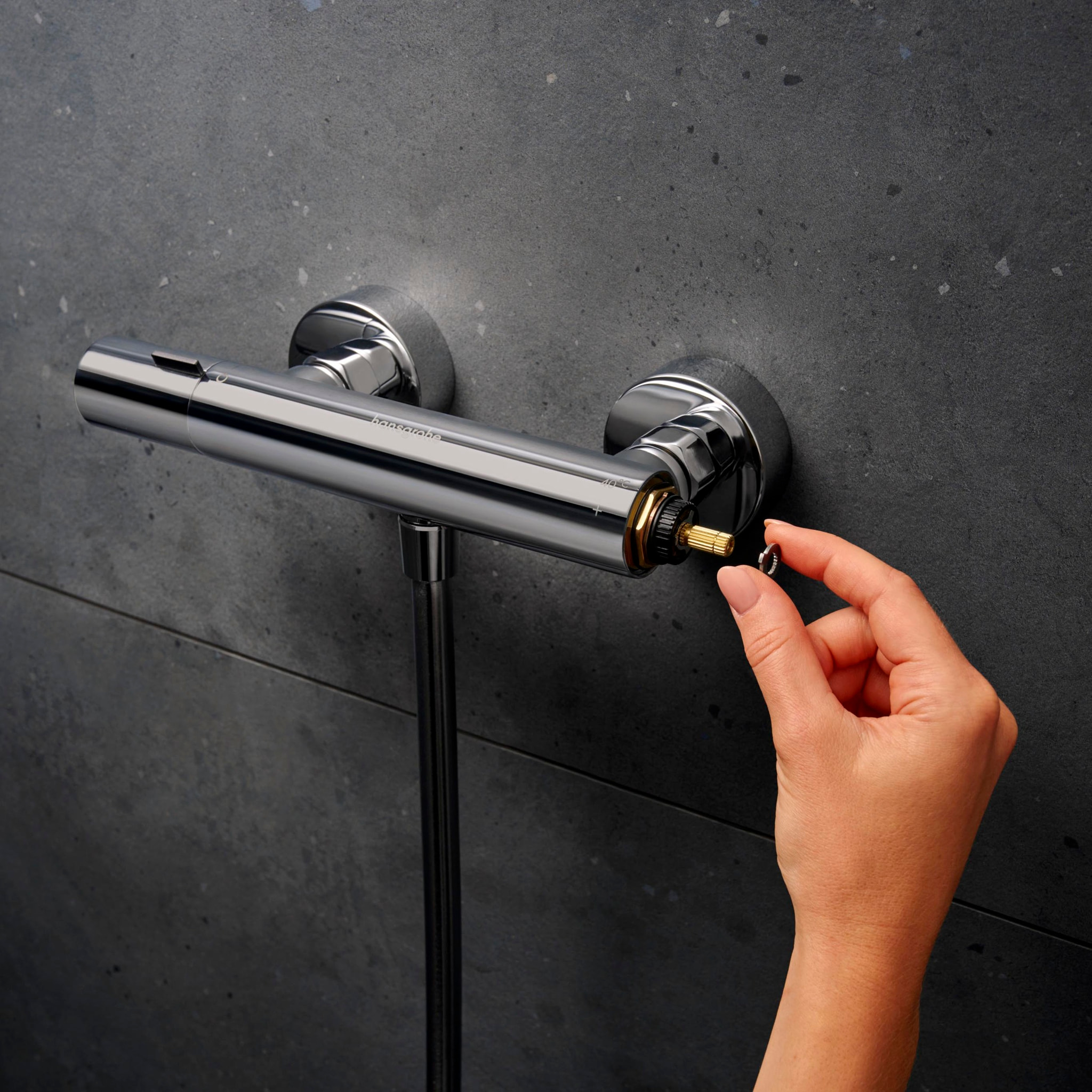 Mitigeur thermostatique douche C3 Ecostat Fine, Chromé