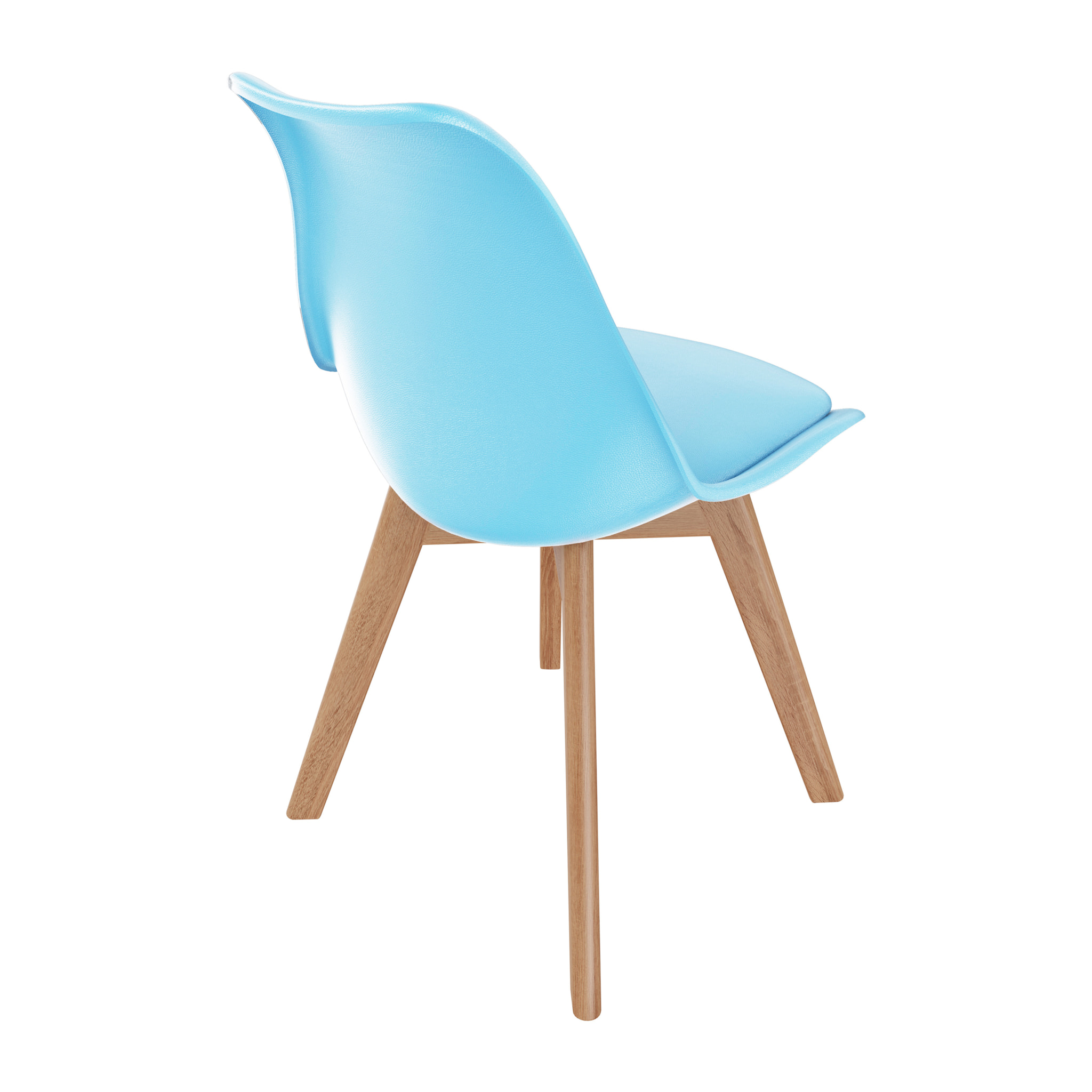 Set Di 4 Sedie Per Sala Da Pranzo Ufficio Con Gambe In Faggio Legno Massello Massiccio Stile Nordico Scandinavo Seduta Imbottita Soggiorno Sala Blu