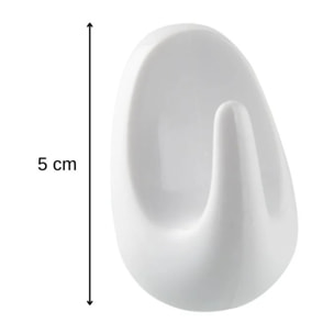 Crochets adhésifs en plastique lot de 4, dimensions 5 cm résistants et pratiques pour tous vos besoins Fackelmann Tecno