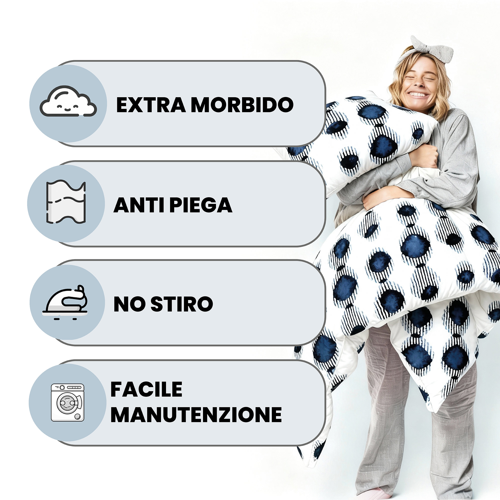 TRAPUNTA INVERNALE BASIC, 200gr, Doubleface, Microfibra, Made in Italy - OPTICAL
