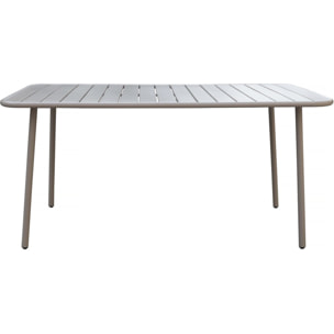 Table jardin en métal "Bilbao" - 150 x 90 x 71 cm - Taupe