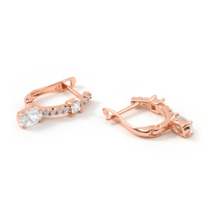 Pendientes Jiskirs acabado oro rosa 18k