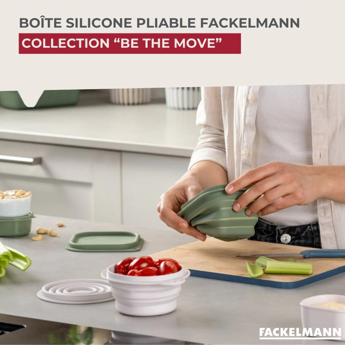 Lot Boite à Snacks Pliable & Set de 3 Boîtes à Sauce Fackelmann Storage