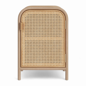 Table de chevet en rotin, 1 porte - Alata