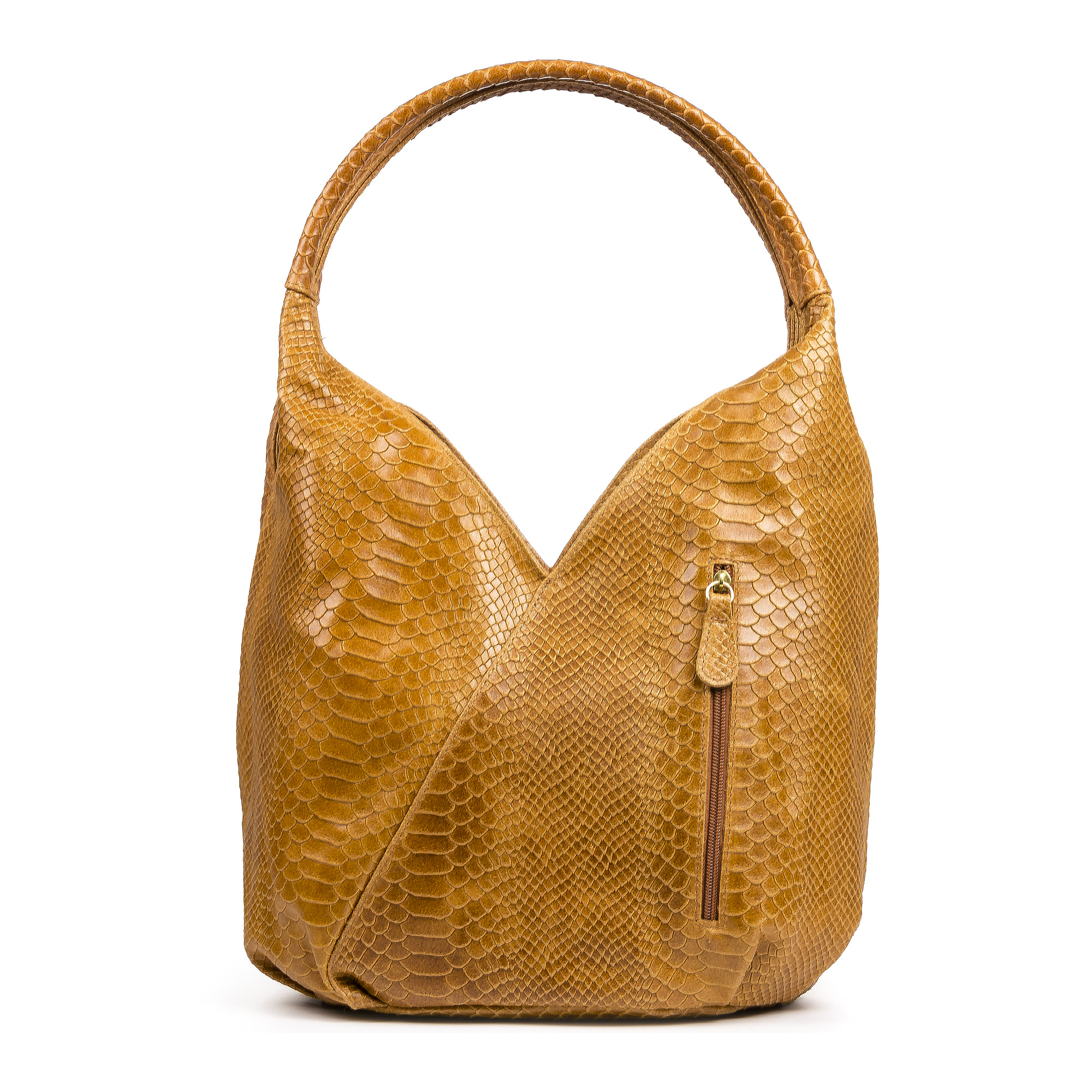 Jesi Bolso de hombro Mujer.Piel auténtica Gamuza Grabado Serpiente