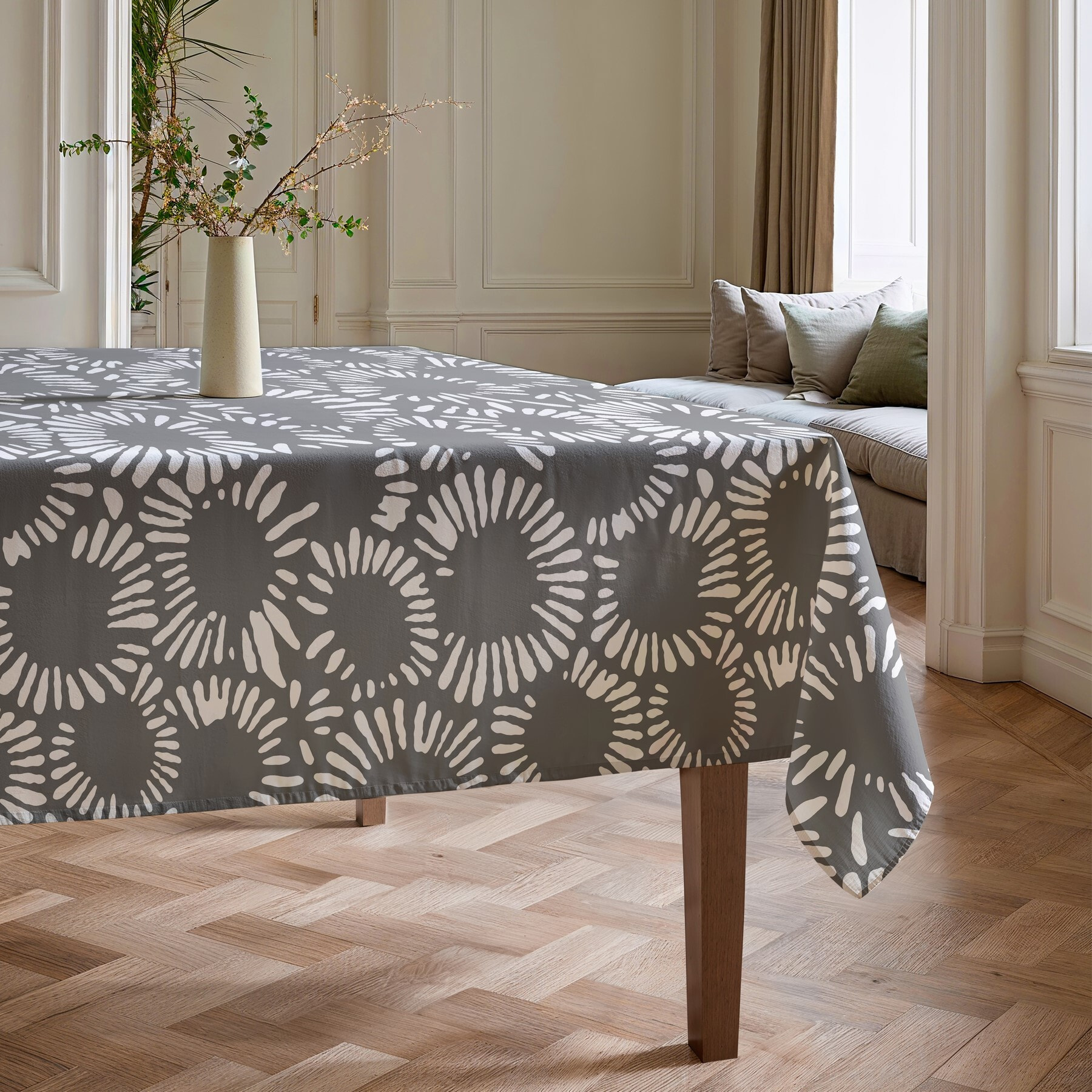 Nappe imprimée anti-tâches CHIARA GRIS