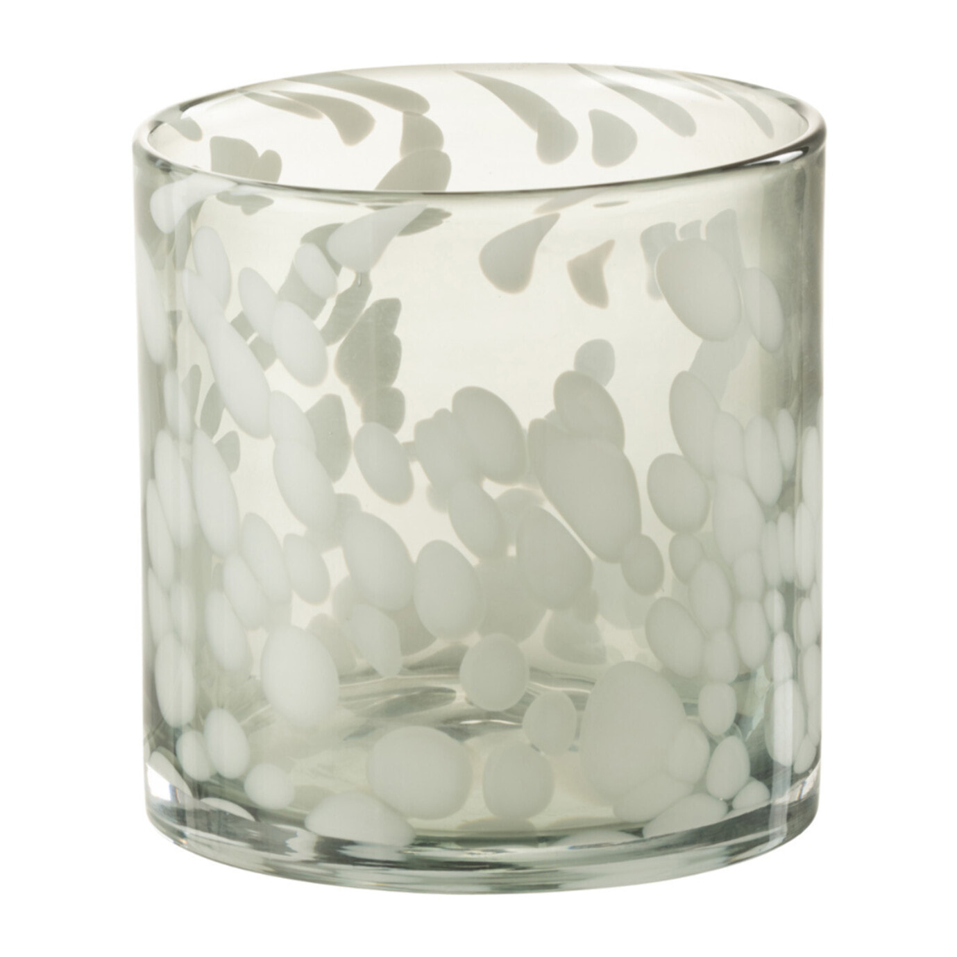 J-Line photophore Tache - verre - gris/blanc - small