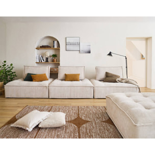 Marisol - pouf modulable - velours texturé - Beige