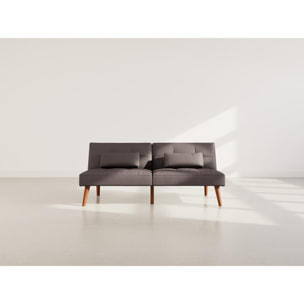 Philae - Canapé convertible clic-clac 2 places - en simili - Marron