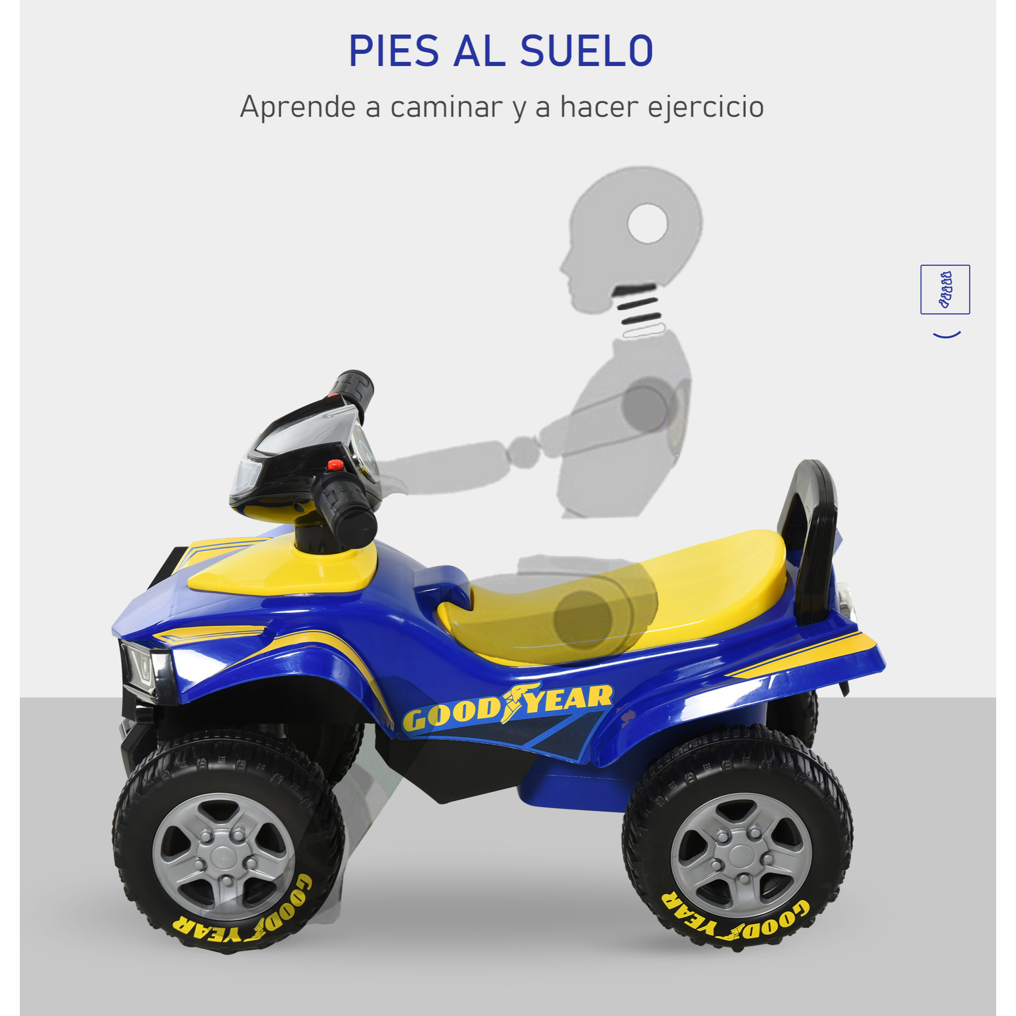 Quad Cuatrimoto para Niños con Luces Sonidos Bocina Azul