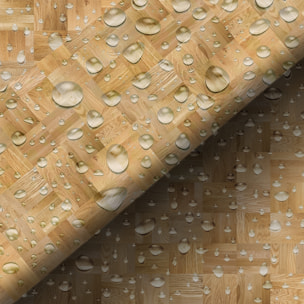 Revêtement sticker sol - PARQUET BOIS MOSAÏQUE - Rouleau adhésif Protection Anti-dérapant