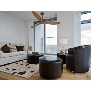 Ventilateur de Plafond ø132 cm avec Wifi Réversible Hypersilence pour 35 m² 40 W brun