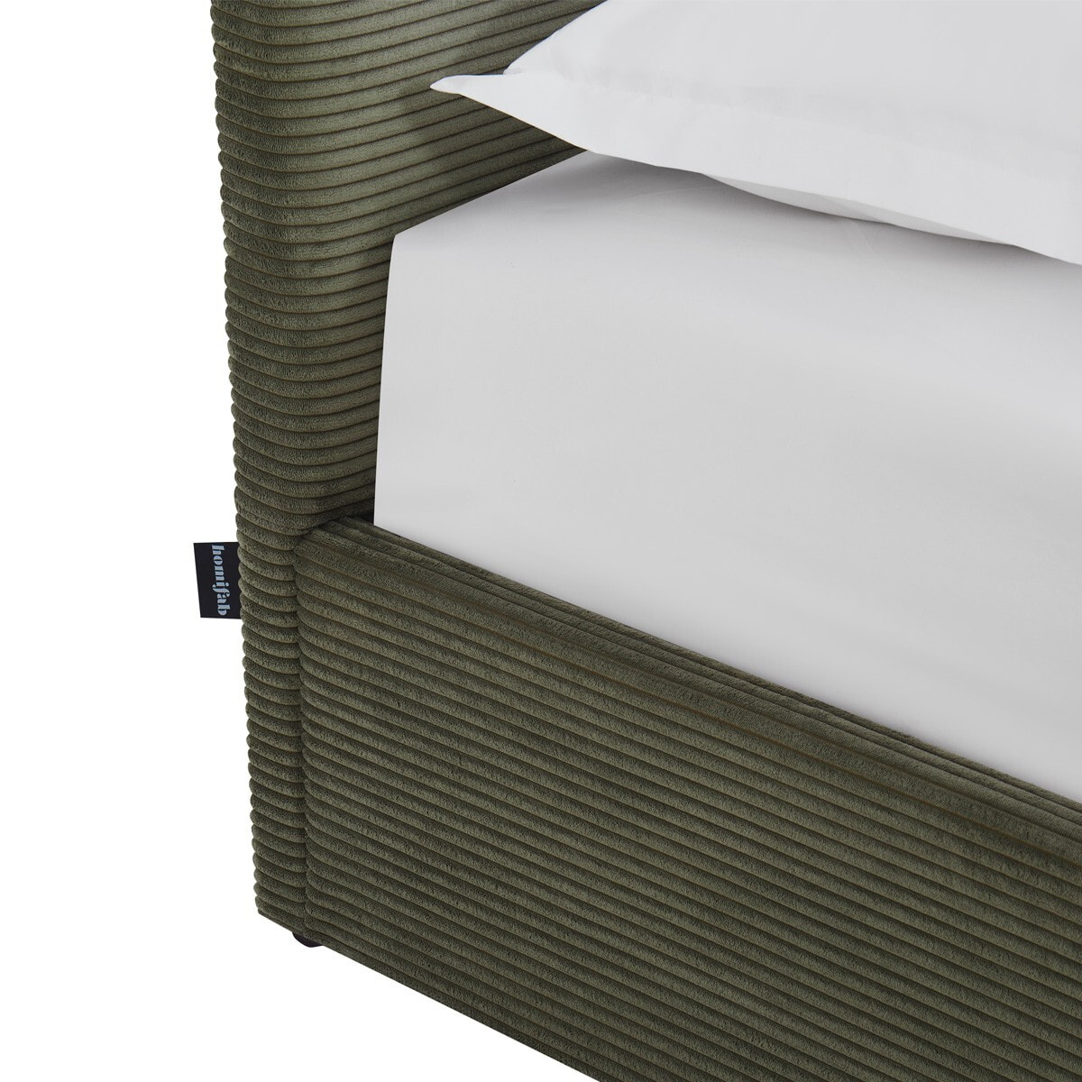 Lit coffre avec tête de lit en velours côtelé - TINA