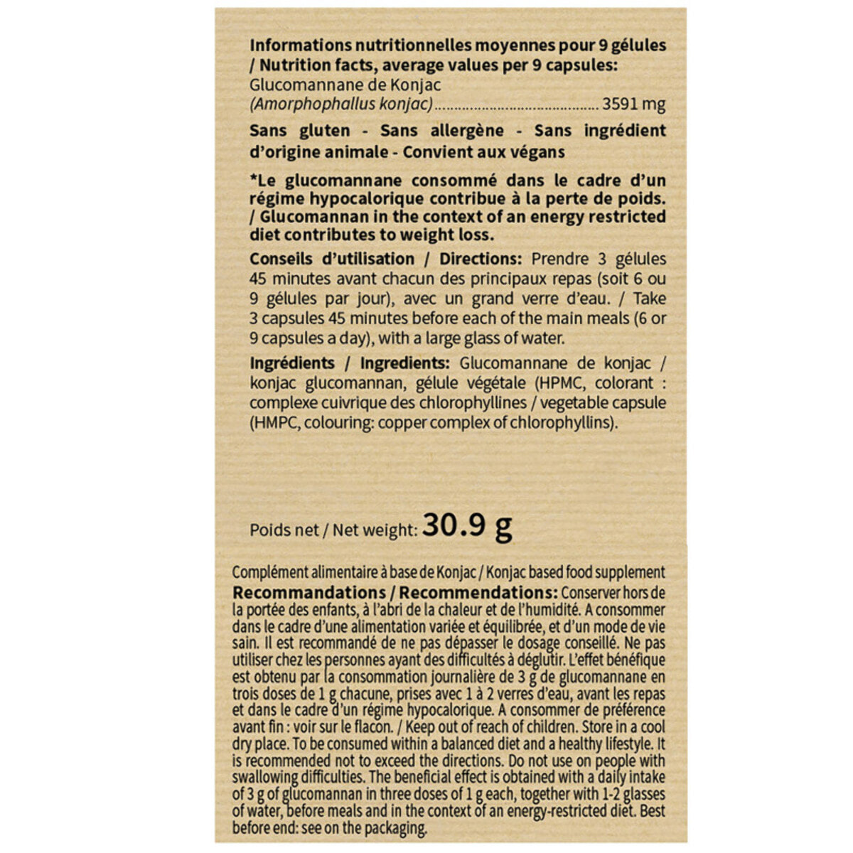 NUTRI EXPERT - Konjac - Réduit la sensation de faim - Contribue à la perte de poids - Riche en Fibres Alimentaires - Complément Alimentaire 100% Extraits naturels de Plantes - Lot de 2 produits