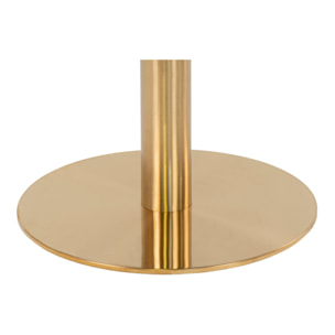 Tavolo bar Bolzano con piano effetto marmo e base ottone, ø70×105 cm