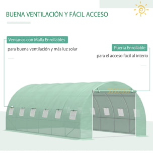 Invernadero de Jardín Huerto 12 Ventanas Cultivos Plantas 6x3x2m Acero